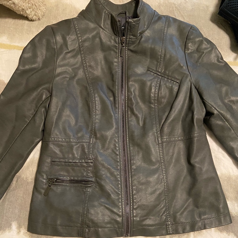 Grey leather jacket